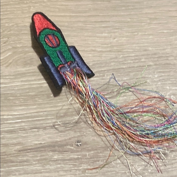 Jewelry - Colorful Rocket Embroidered Patch Pin Brooch